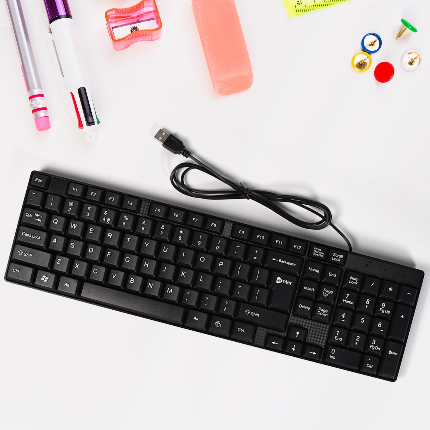 7328 Wired USB 102 Keys, Ergonomic Portable Typewriter Keyboard for Home Office, Plug and Play DeoDap 7328 Wired USB 102 Keys, Ergonomic Portable Typewriter Keyboard for Home Office, Plug and Play DeoDap